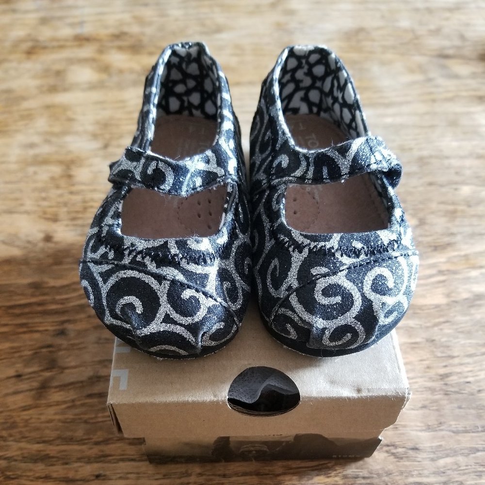 Toms Mary Jane Glitter Toddler Girl Tiny Size 4